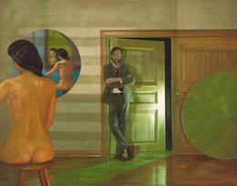Aris Kalaizis, The Undecided Man, Oil on canvas, 55 x 71 in, 2007