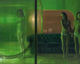 Aris Kalaizis, The Green Room, Oil on canvas, 63 x 79 in, 2007