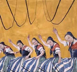 Aris Kalaizis, The Dance , Oil on canvas, 68 x 80 in, 2000