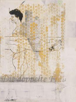 Aris Kalaizis, The Double woman II , Oil on Paper, 16x12 in, 2000