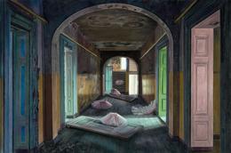Aris Kalaizis | Haus ohne Menschen | Öl auf Holz | 41x62 cm | 2013