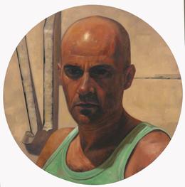 Aris Kalaizis | Selfportrait | Oil on wood | 16 in | 2006