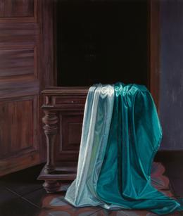 Aris Kalaizis, Ende-Neu, oil on canvas, 31 x 28 in, 2021